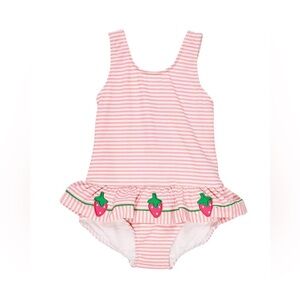Florence Eiseman Seersucker Swimsuit with Strawberries 3/4T